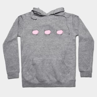 Three Cute Pink Pigs Right Hoodie